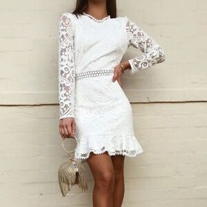 NWT Two Sisters The Label White Lace Medindie Mini Backless Dress